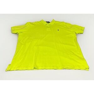 Polo Ralf Lauren Men's XXL 100% Cotton Polo Shirt Lime Green Blue Logo